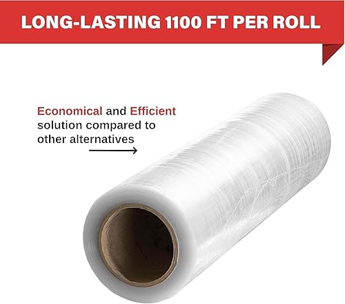 Miniatura 4 de Stretch Wrap - Rollos de plástico transparente para palé de plástico resistente 18 x 11 pulgadas calibre 80 grosor de 20 micras autoadhesivo