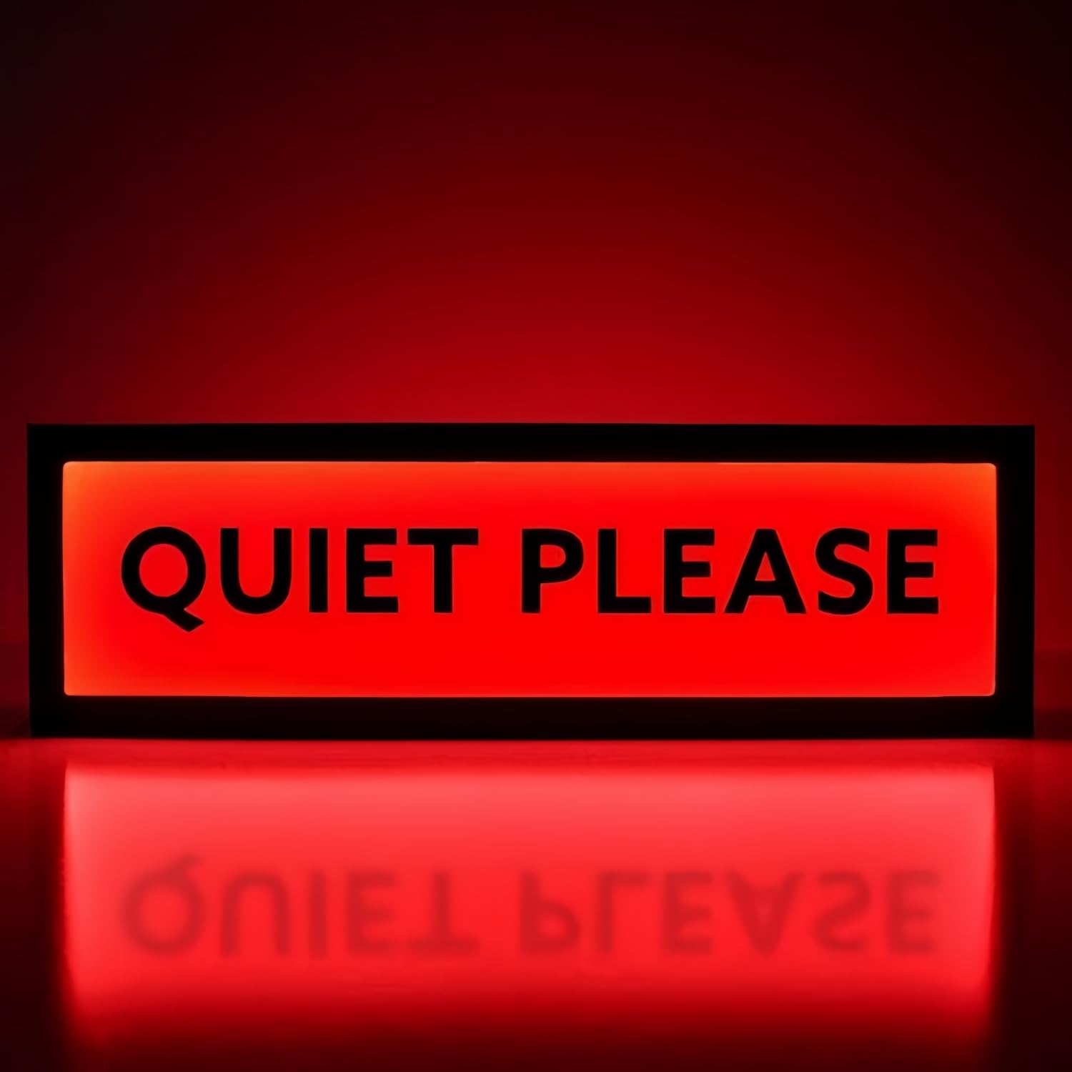 Quiet Please RGB LED Neon Lightbox an der Wand montierbare Pulsierende Fernbedienung APP Control Light Sign Beleuchtete Musik Sync Timer Einstellung Lichter für Aufnahme Studio Kino Cafés Home USB