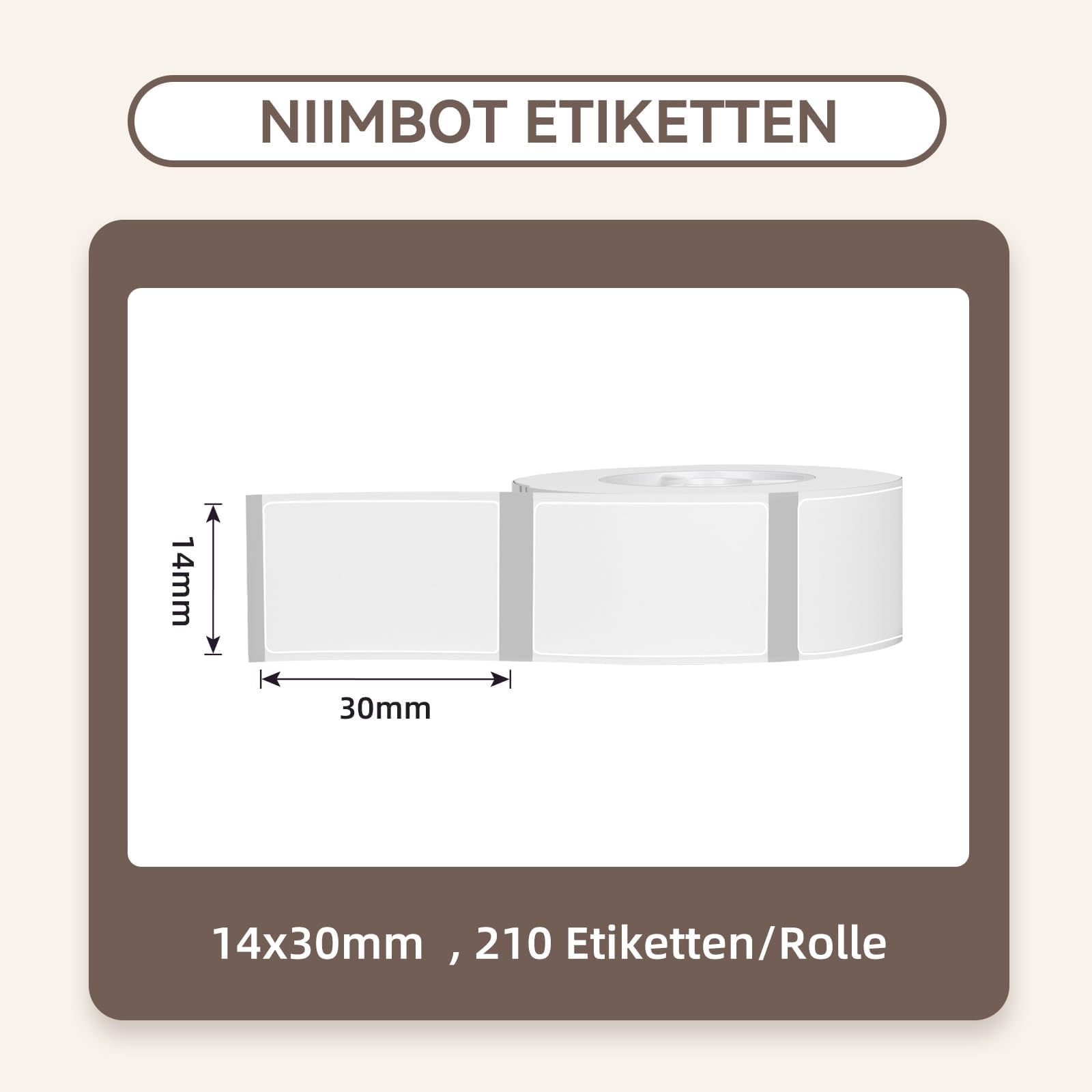 NIIMBOT Label Tape 3 Rolls 14 * 30mm-210 pcs Clear for D11/D110/D101/H1S Label Maker Machine