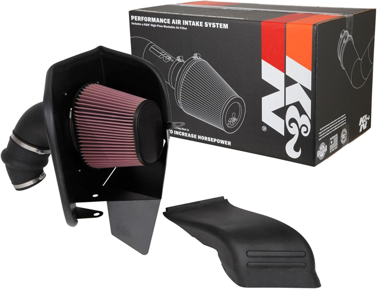 K&N Cold Air Intake System: High-Flow Air Filter, Increase Performance & Towing: Compatible with 2019-2024 RAM: 2500 & 3500, 63-1583