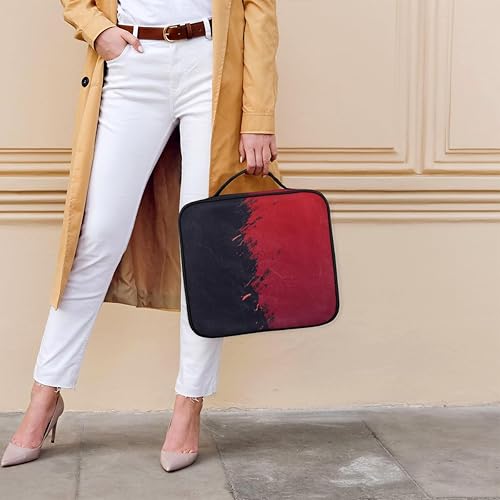 Miniatura 5 de KOBLEN Bolsa de maquillaje de viaje para mujer, grande, cuadrada, portátil, portátil, profesional, coqueta, estuche de cosméticos con asa, color