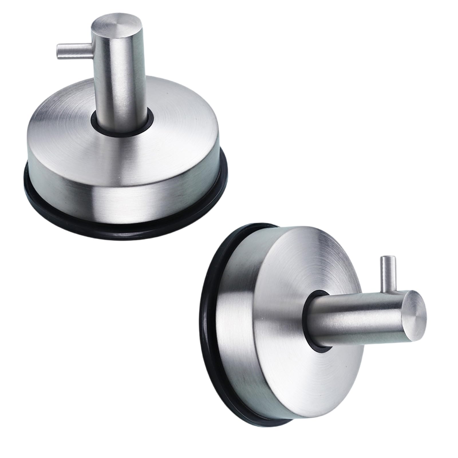 carotoe of 2 Stainless Steel Suction Cup Hooks Waterproof and Removable Hook for Bathroom or Kitchen Coat and Hat Hangers Stainless Steel Hooks