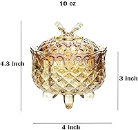 Vista 2 de SOCOSY Royal - Caja para dulces de cristal en relieve con tapa, caja de joyería con pies, para caramelos, para boda, dulces, bufé, tarros de cocina