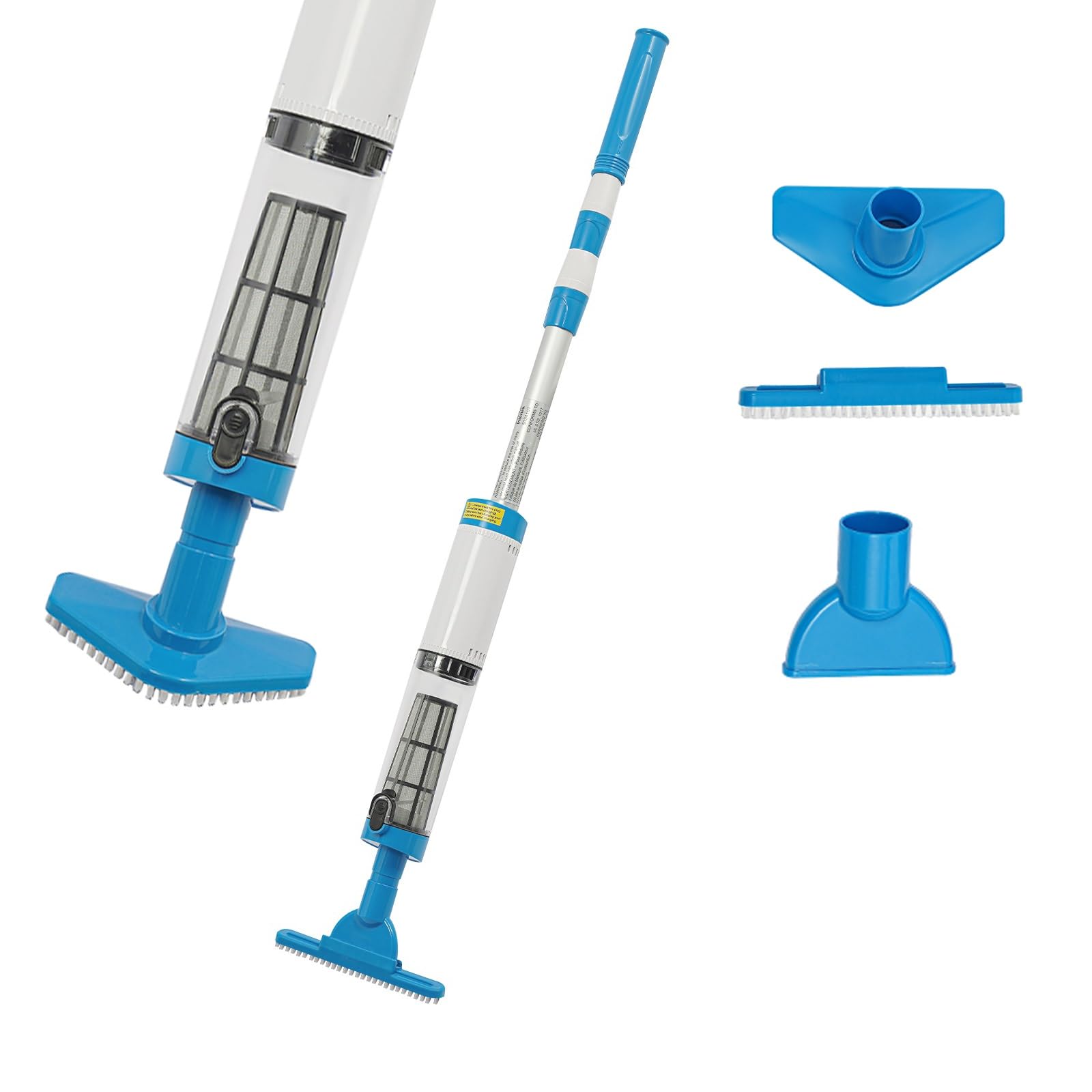 Aspirapolvere per piscina 3 in 1 da 10 W, con asta telescopica, potente aspirapolvere, per piscine e idromassaggio, senza fili, IPX8