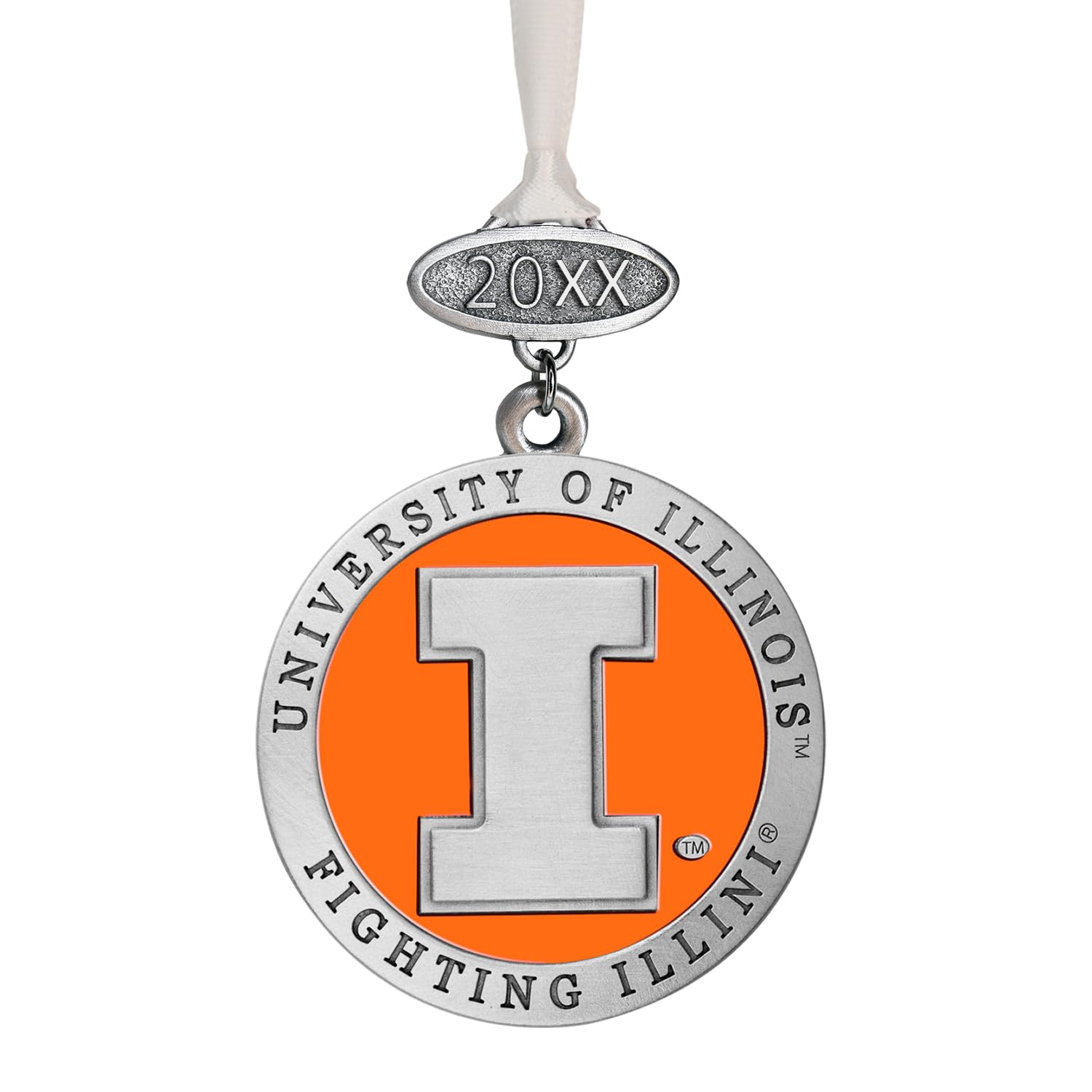 Heritage Pewter Illinois Fighting Illini Class of 2025 Ornament | Hand-Sculpted Christmas Tree Ornament | Intricately Crafted Metal Pewter Alma Mater Inlay