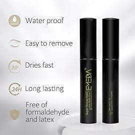 EMEDA Latex Free Black Eyelash Glue Super Strong Hold False Eyelash Glue Long Lasting 24H Waterproof Strip Eyelash Adhesive (0.17 fl.oz)