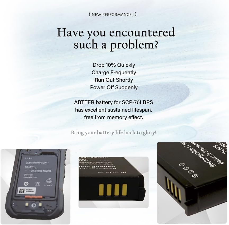 Miniatura 2 de 4300mAh Batería SCP-76LBPS, batería de repuesto de alta capacidad para teléfono E7200 DuraForce PRO 3 Li-ion