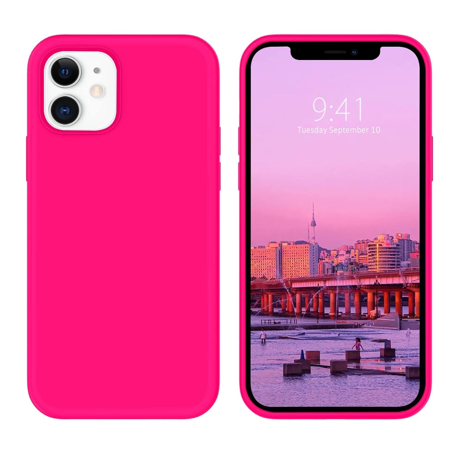 NAFS Liquid Silicone iPhone Case Cover for iPhone 12 Mini, All Cube Series with Microfiber Lining Compatible iPhone 12 Mini (5.4 inch) (iPhone 12 Mini) (Hot Pink) (B0CKNKC5VD) Amazon Price History, Amazon Price Tracker