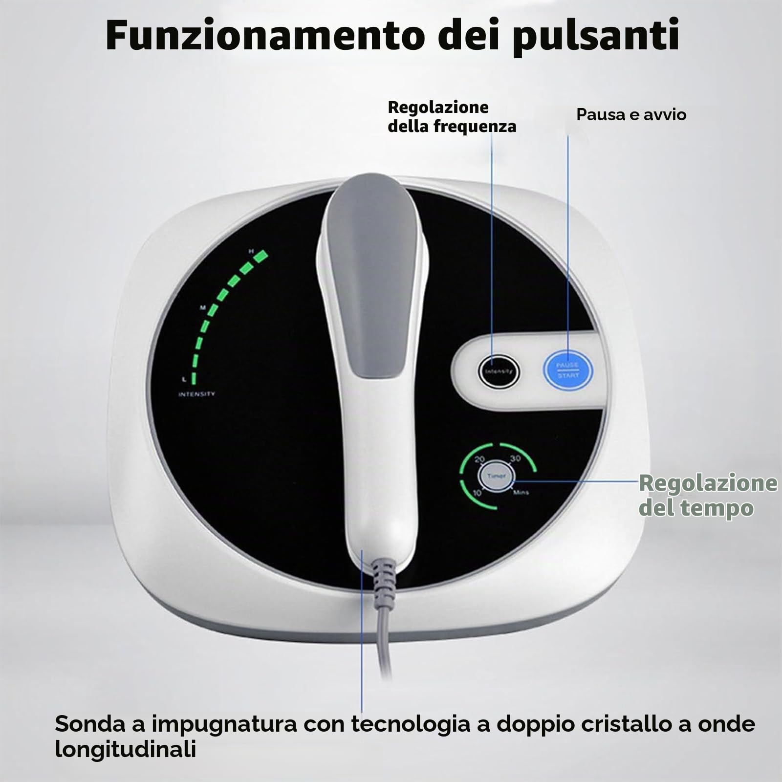 Macchina per Fisioterapia Ad Ultrasuoni, Macchina per Fisioterapia Professionale MT con 1impugnatura,3 Livelli Intensità Regolabili E Temporizzazione 10-30min,Penetra in profondità nella Pelle
