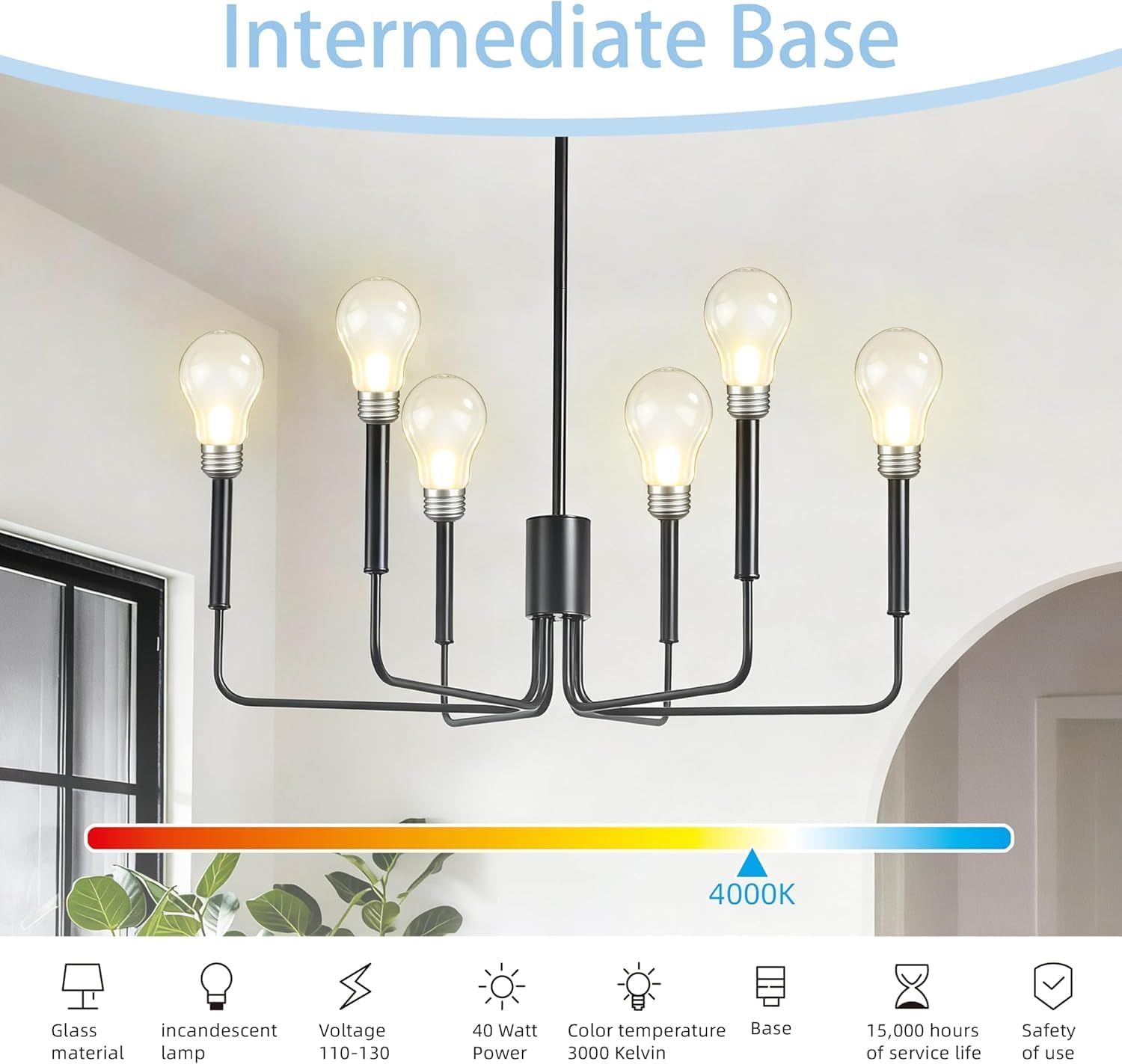 40 Watt Incandescent Light Bulbs, A19 Frosted Incandescent Rough Service Light Bulb,A19 40 WATT Incandescent Bulb Shatter Resistant Rough Service Light Bulb 100 WATTS A19 Shape (4PACK)