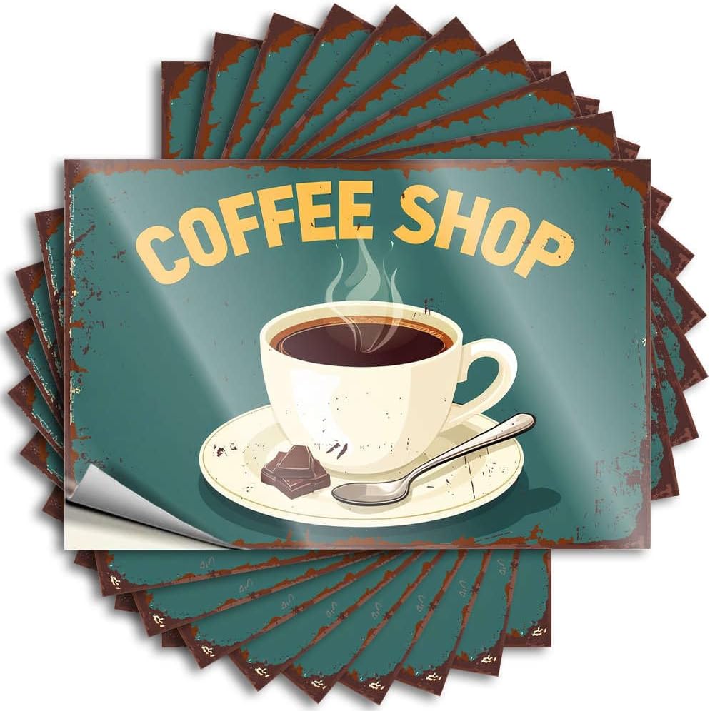 Steaming Cup of Coffee with Chocolate On Saucer Hard Bookish - Office Decor for Men Stickers Self Adhesive Sticker(6X9CM)