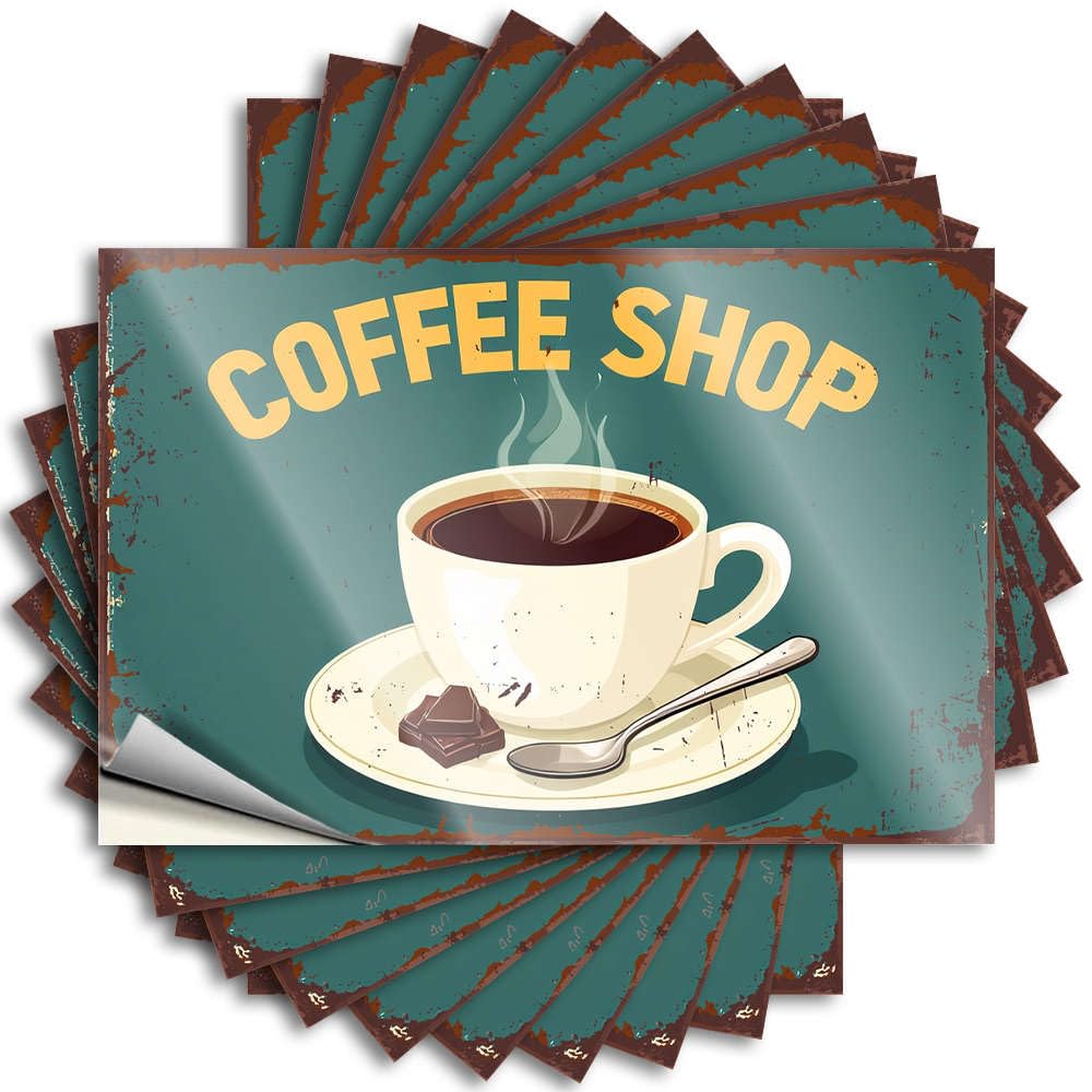 Saying Mimosa Vinyl Sticker | Steaming Cup of Coffee with Chocolate On Saucer Fluffy for Teacher Use(6X9CM)