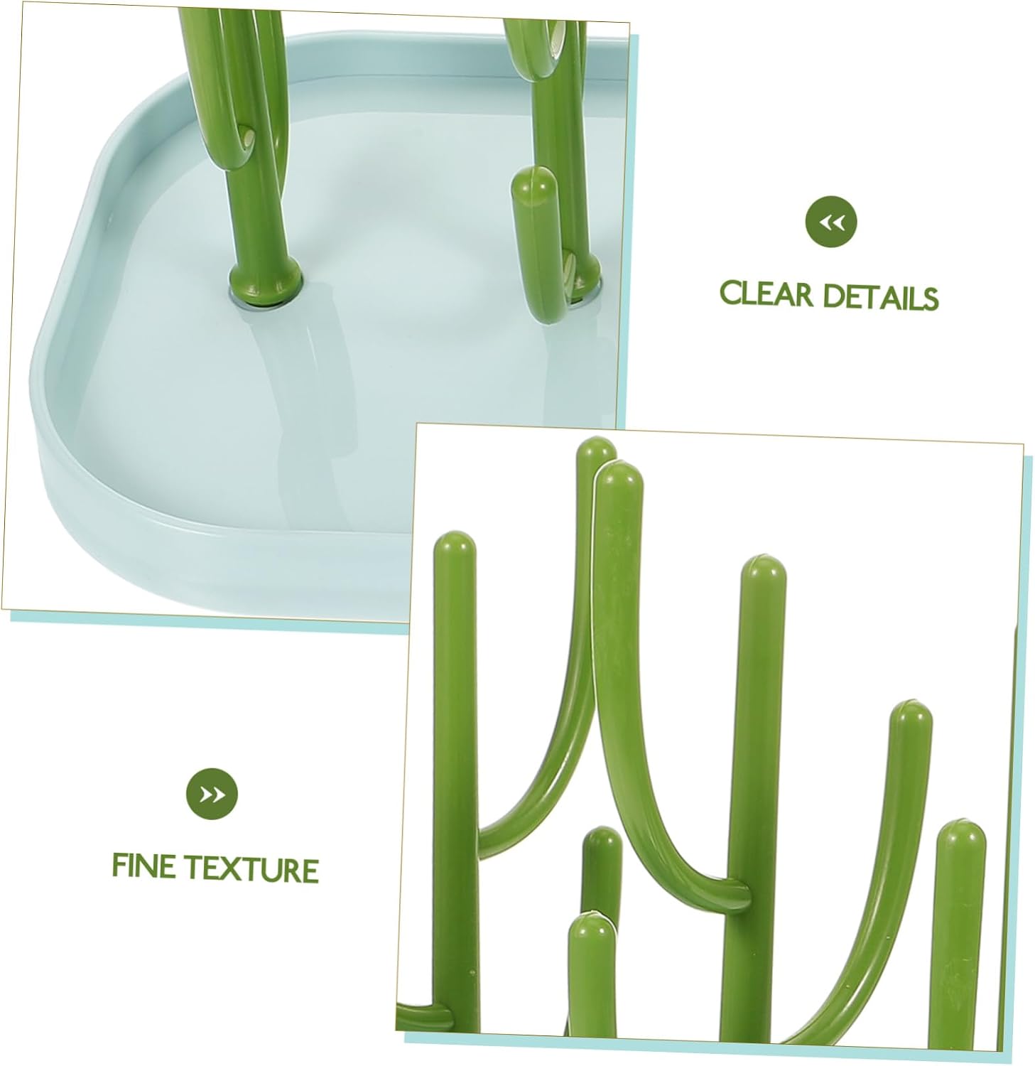 Cactus Bottle Drying Rack Blue ABS PP Cup Holder for Kitchen Organization image 2