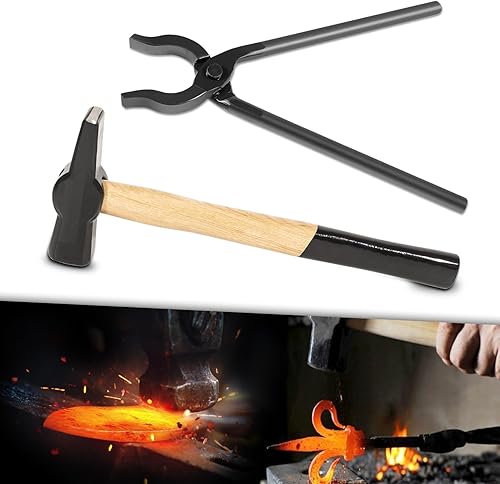 Herramientas de forja de herrero para herreros y herreros principiantes y experimentados, vienen con pinzas de herrería de yunque de herrería y kit