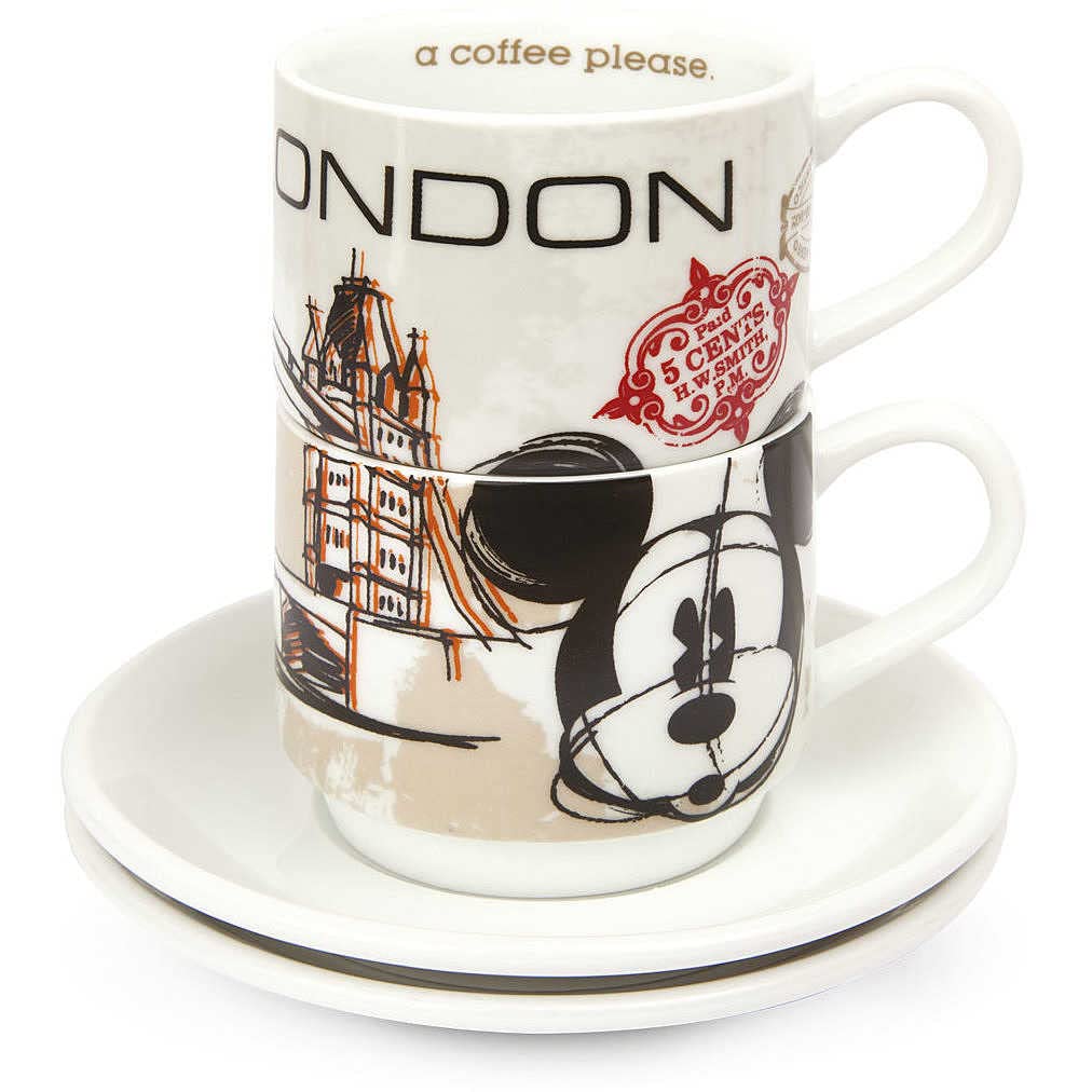 Egan PWM02I/LO Coffee Cups Set in The City London, Porcelain, Multicolor, 4 units