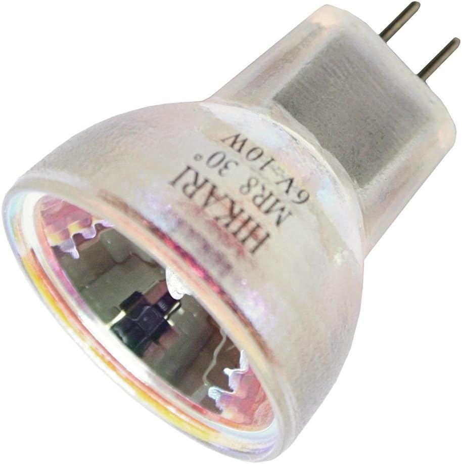 Hikari MR8610 MR8 Wide Angle 10W Halogen 6V Flood Bulb Bi-Pin Base (For Fiber Optics)