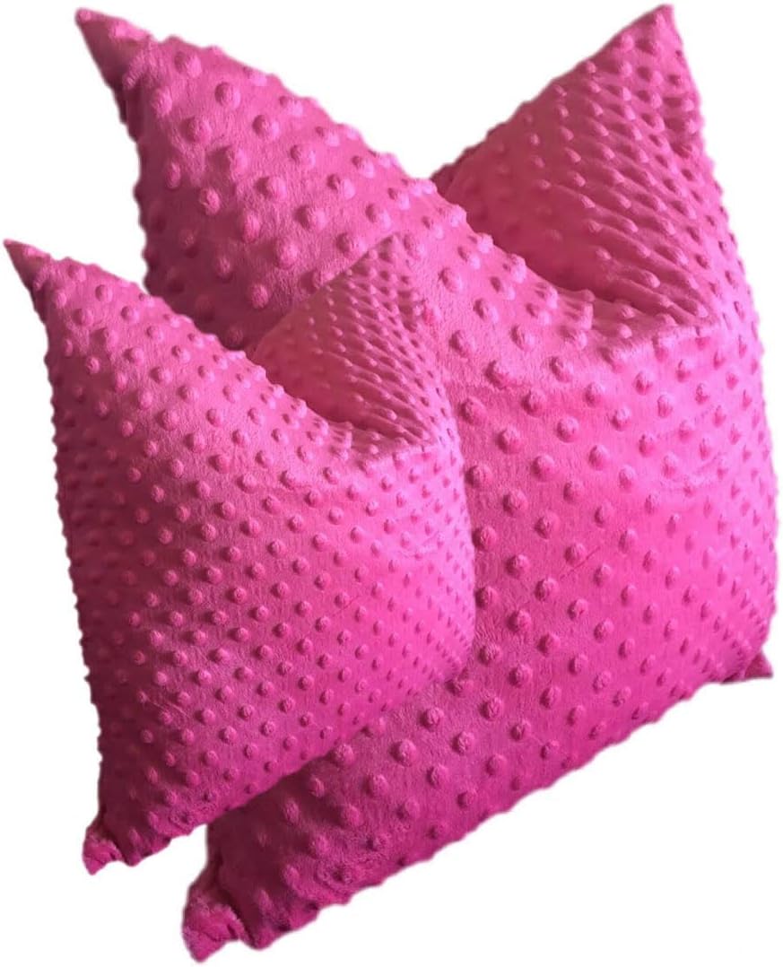 luvfabrics Pillow Cover Minky Dot Hot Pink, Minky Pillow