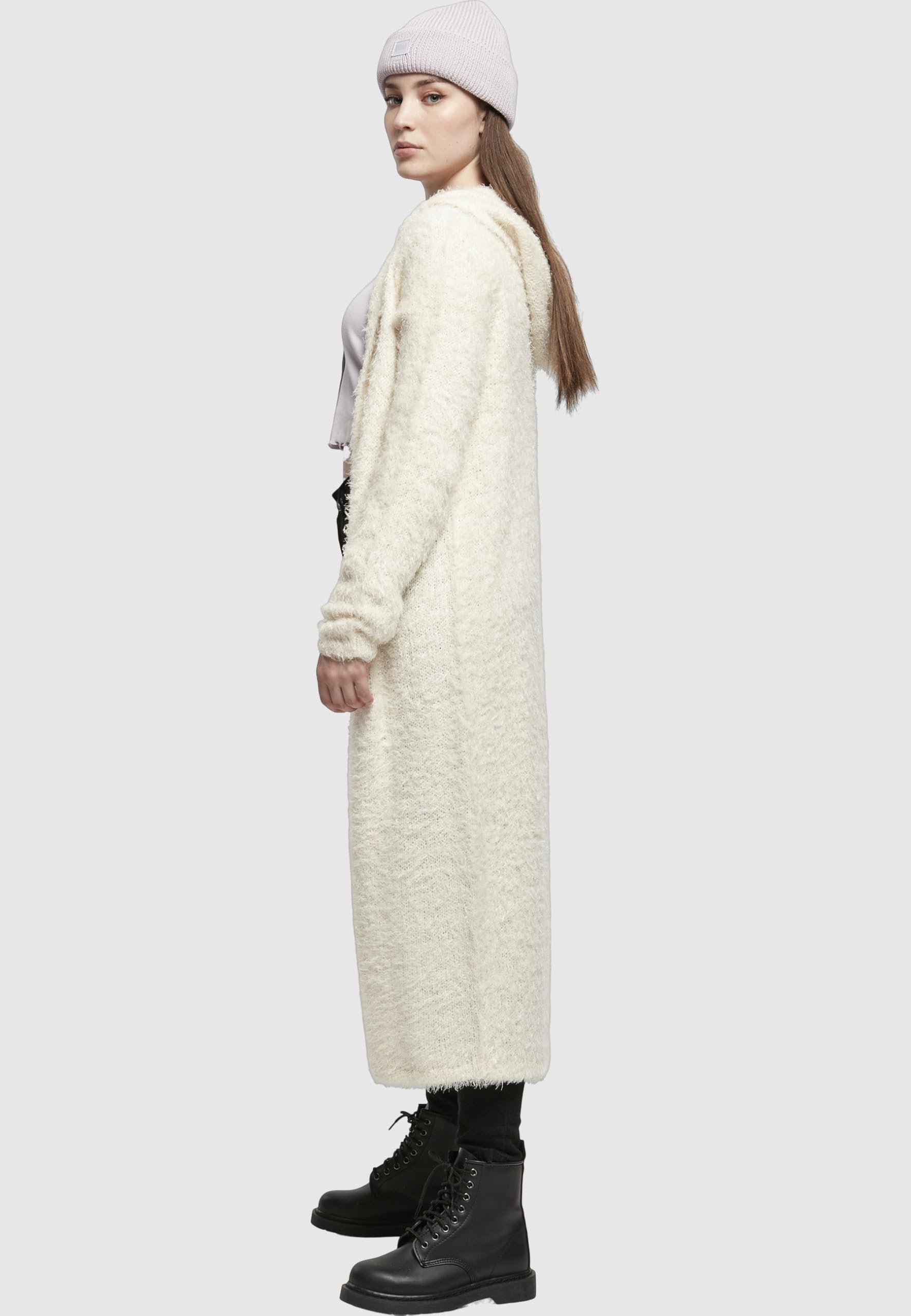 Urban Classics Ladies Hooded Feather Cardigan Mujer Cárdigan Negro