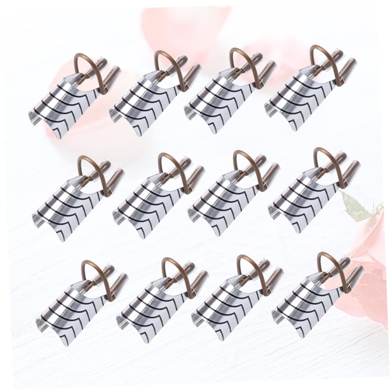 FRCOLOR 45pezzi Forme Metallo Per Unghie Stencil Per Allungamento Unghie Alluminio Ripetibili Per Manicure Art Per Uomini e Donne Argento