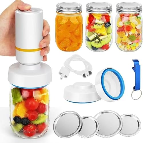 Glass Jar Vacuum Sealer Kit - Suitable for Regular & Wide Mouth
