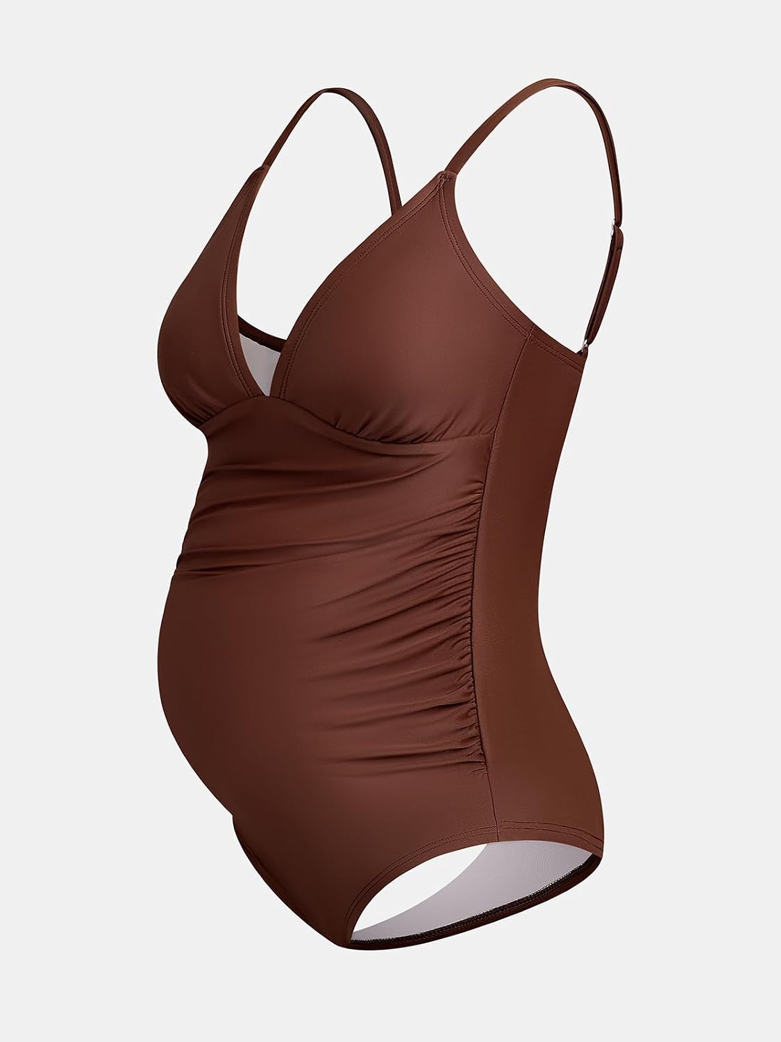 CUPSHE Maternity Swimsuit for Women One Piece Swimsuits Pregnancy Swimwear Spaghetti Straps Ruched Adjustable