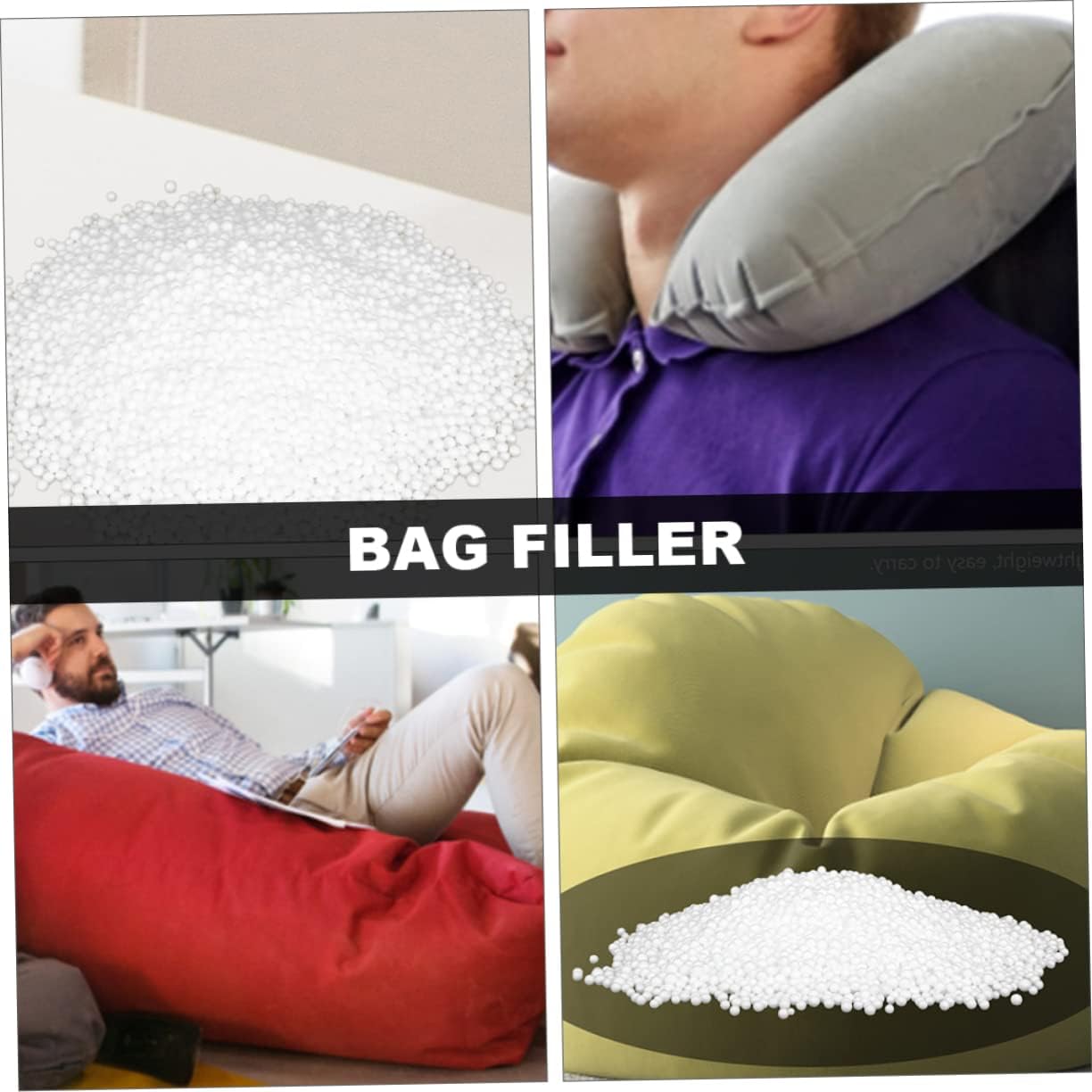 Holibanna Bean Bag Refill Beads 1 Pack 8.8 Ounce Polystyrene Filler Beads Stuffing for Stuffed Animals Doll Pillows Cushions Sofa
