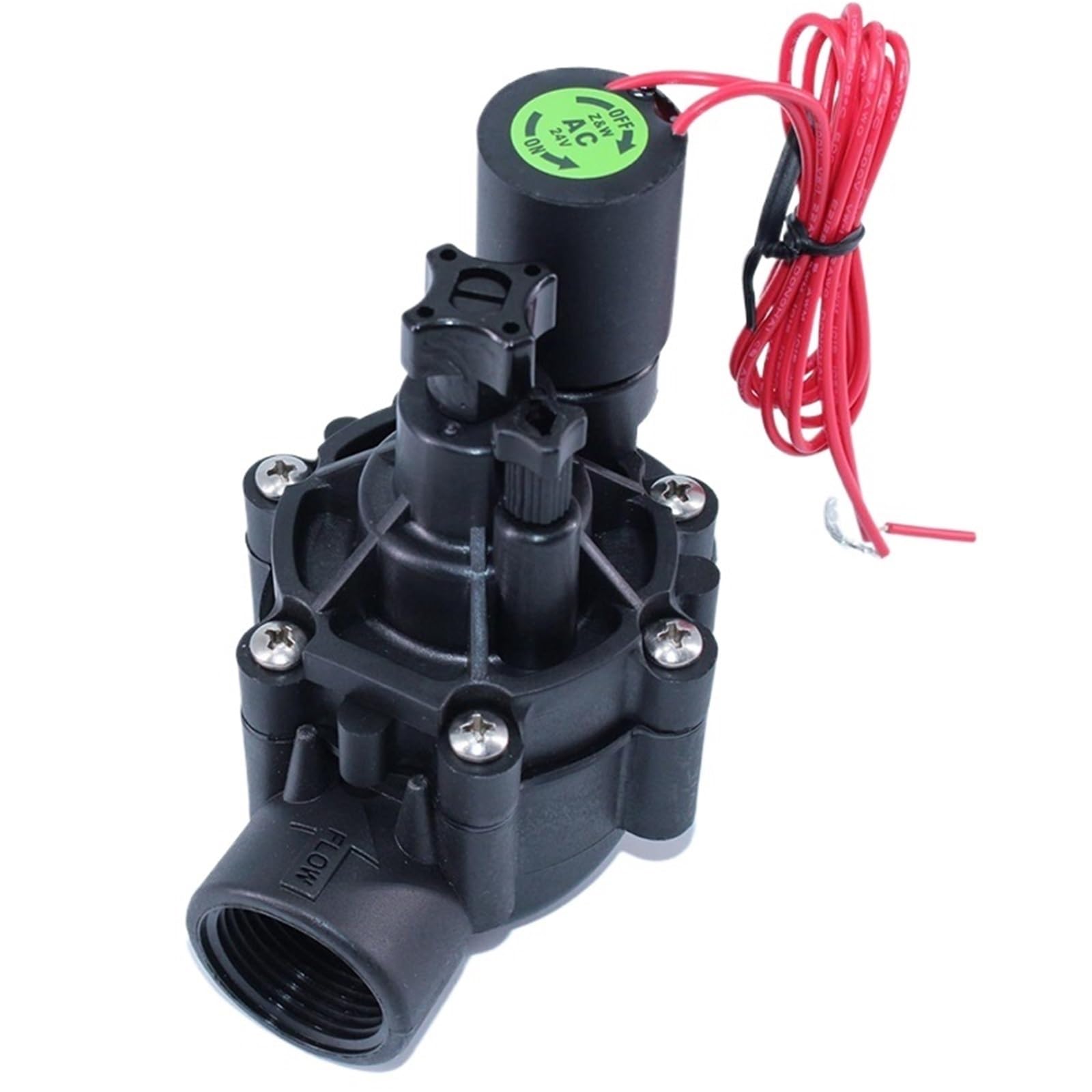 1 elettrovalvola a solenoide per irrigazione dell'acqua da 1,9 cm e 2,5 cm, con regolazione del flusso, 220 V CA, 24 V CC, 24 V CA, chiusura per irrigazione agricola (2,5 cm, CC LAT9-20 V, normalmente