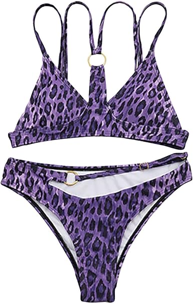 Amazon Com Two Piece Simple Swimsuits For Women Women S Swimsuit Split Bikini Print Sleeveless Sexy Swimsuit Clothing Shoes Jewelry