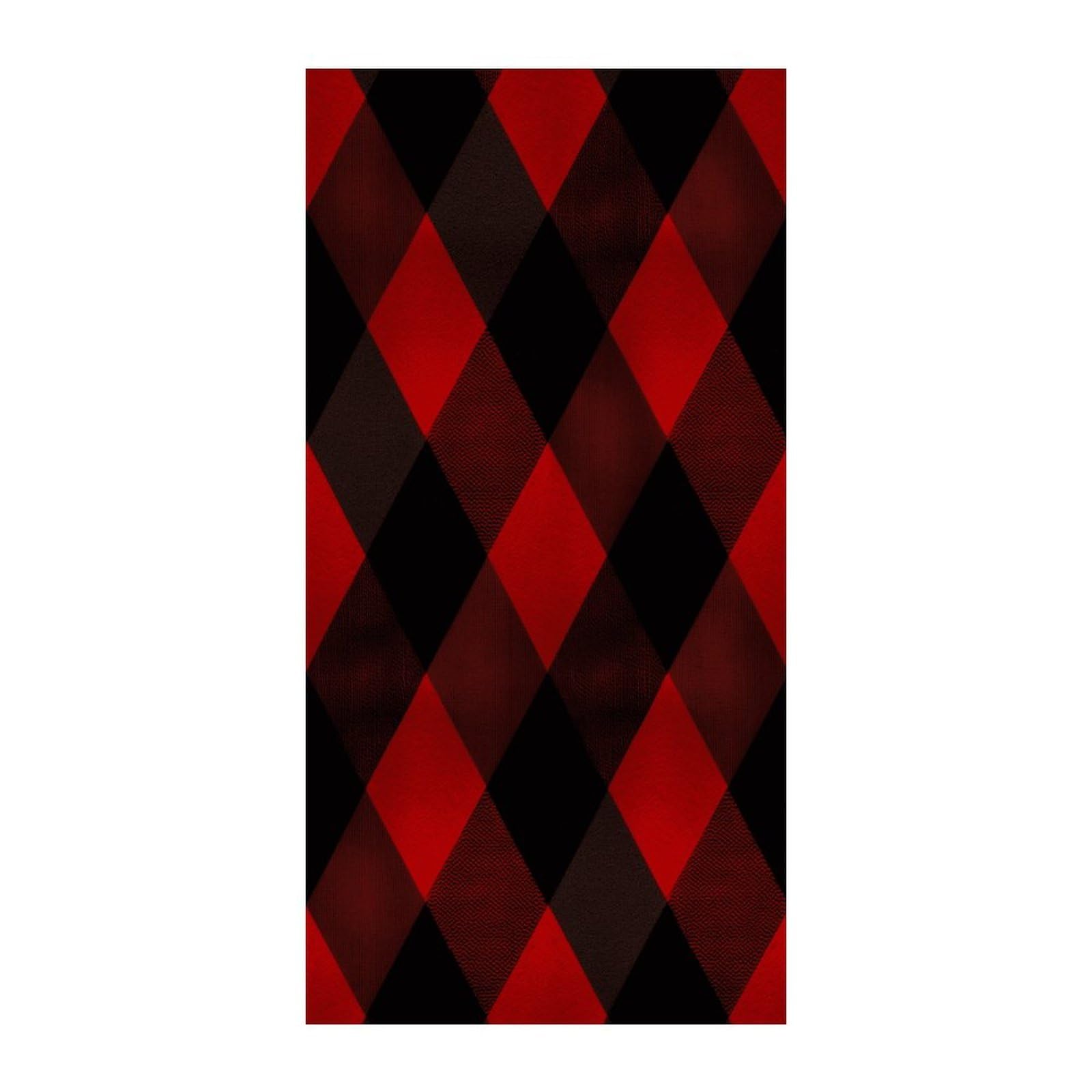 Fekiloot Style Plaid Red And Black Door Curtain Room Divider Curtains