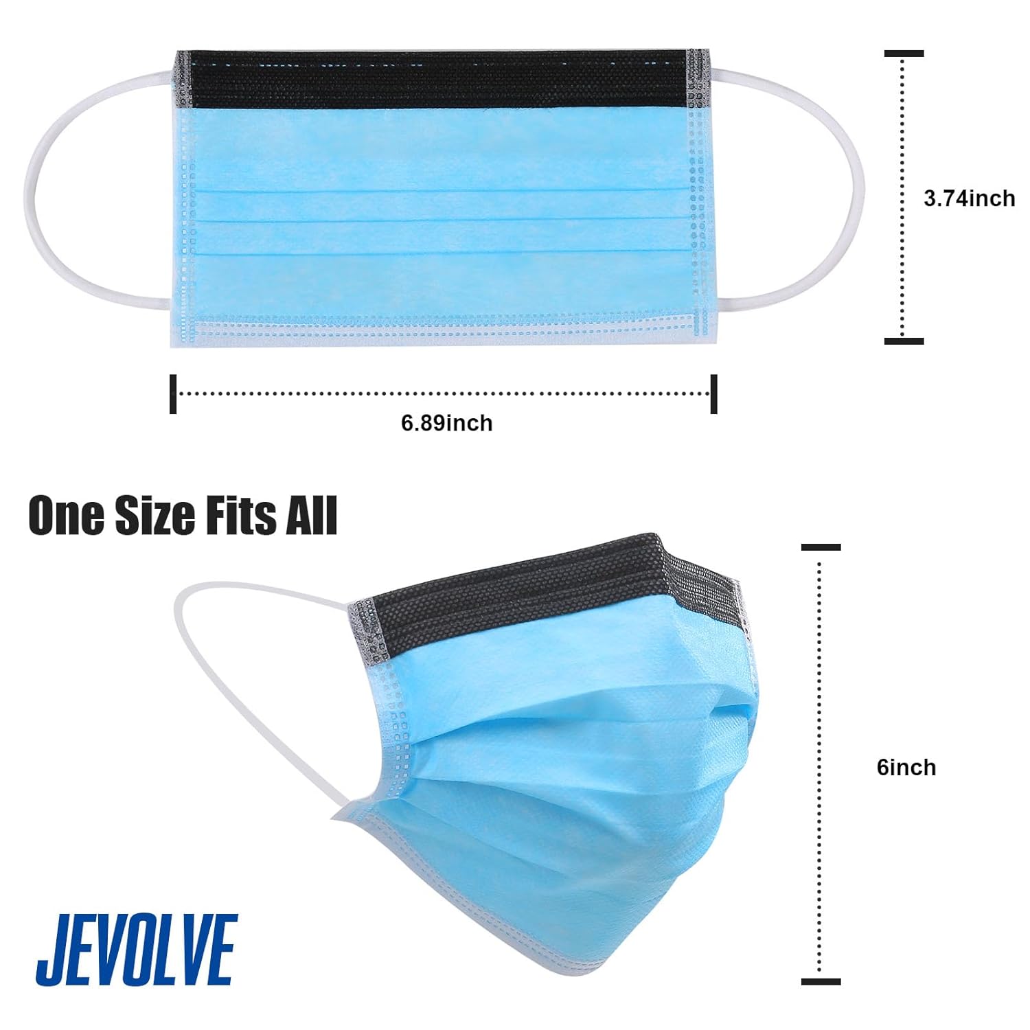 2000PCs Tigris Antifog Foam Blue Face Mask by JEVOLVE | 3Ply Level-3 Mask Breathable Individually Packed Indoor & Outdoor Use