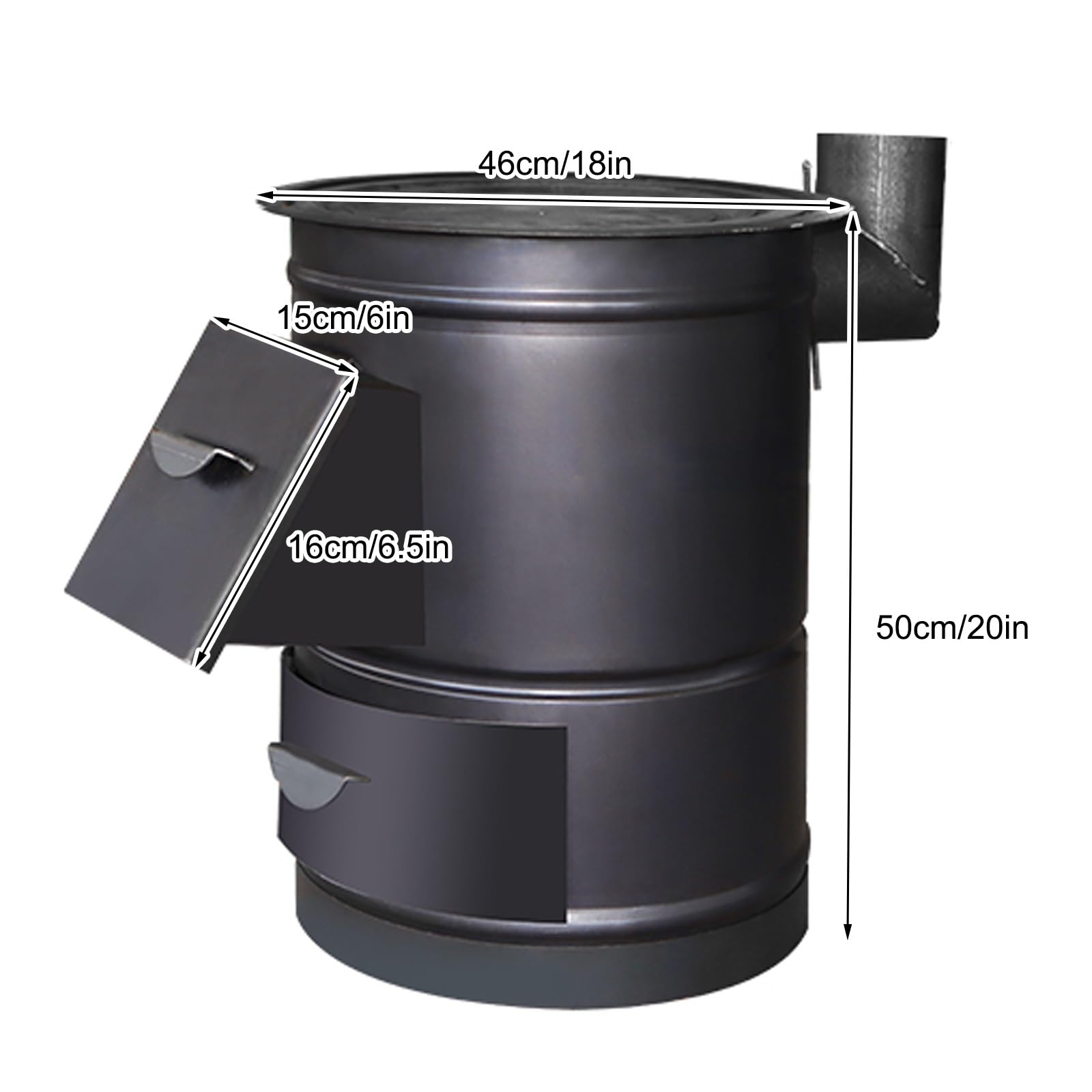 Stufa a legna portatile, senza fumo, senza fumo, con canna fumaria, per giardino, patio, cabina, riscaldamento di emergenza, cucina all'aperto