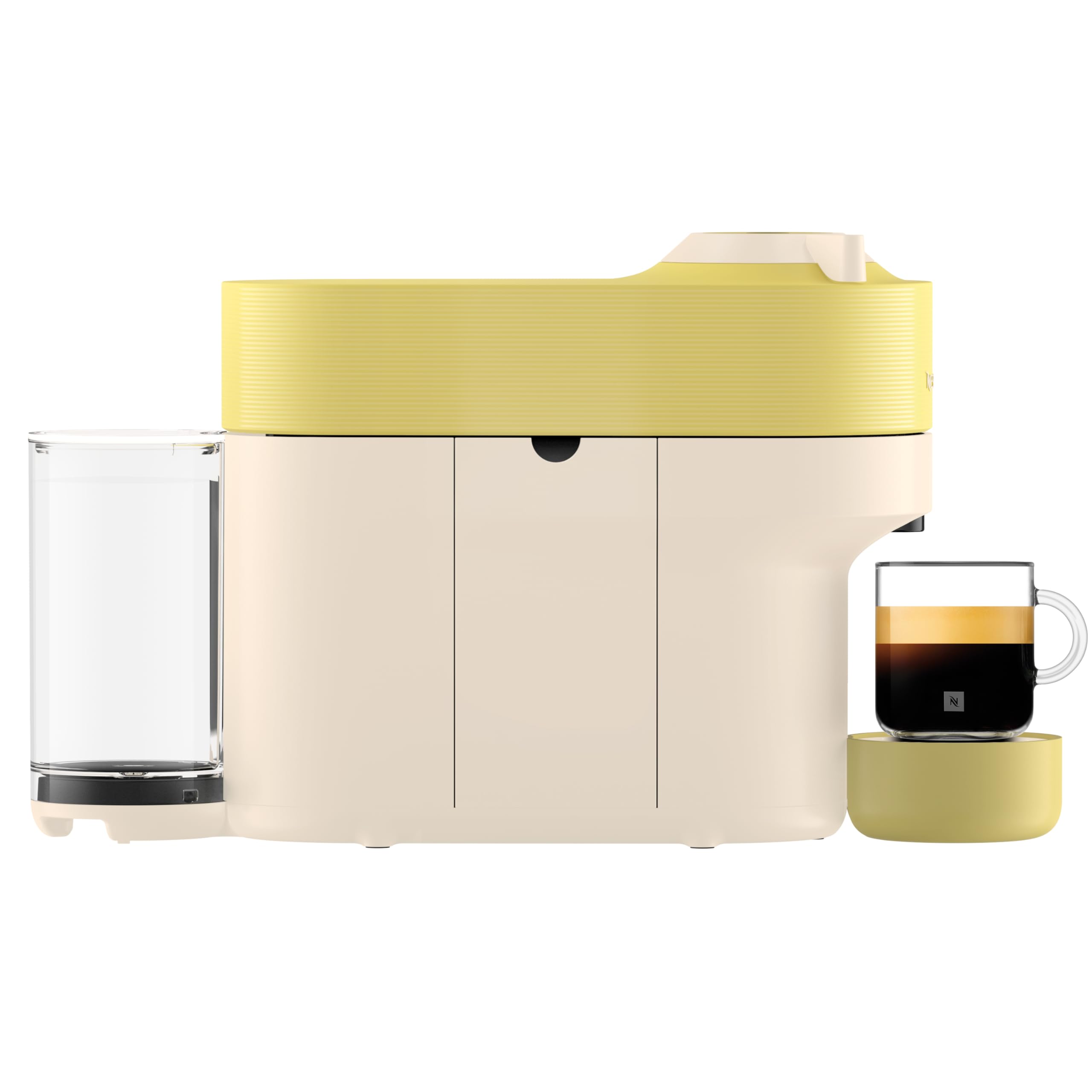 De'Longhi Nespresso Vertuo Pop - Machine à Café en Capsules, Technologie Centrifusion, 4 Tailles de Tasse, Set de 12 Capsules Inclus, Jaune Pastel (ENV90.LE)