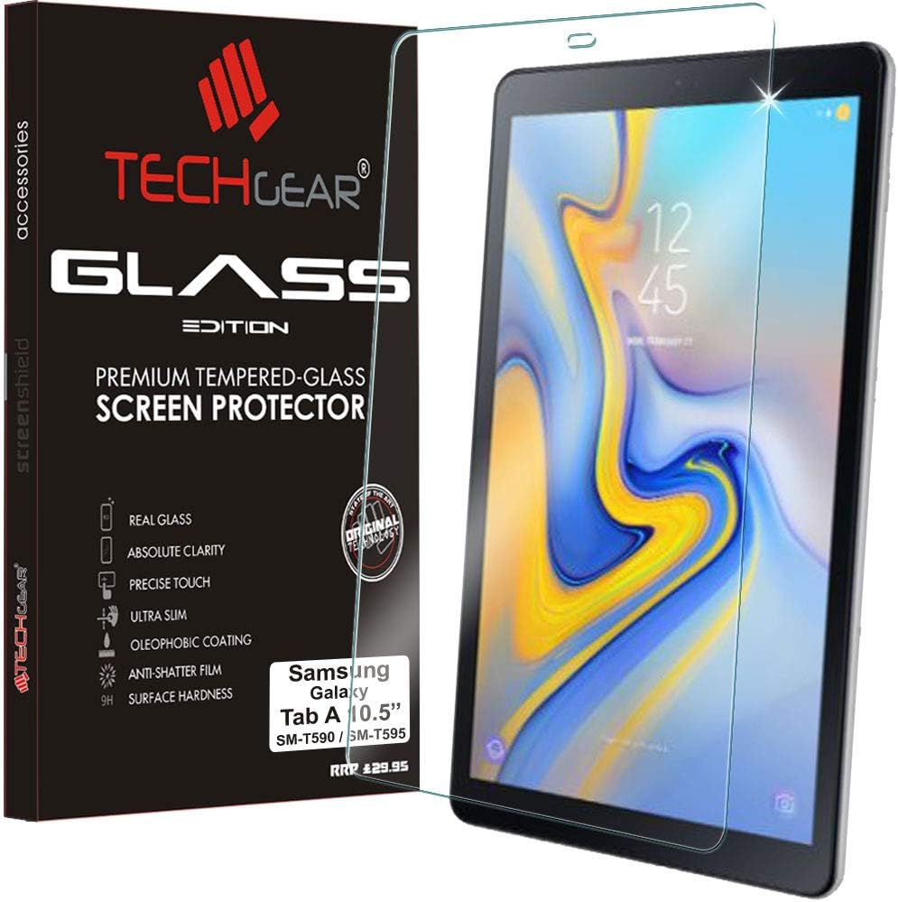 GLASS Edition fits Samsung Galaxy Tab A 10.5 Inch (SM-T590 / SM-T595) - Genuine Tempered Glass Screen Protector Guard Cover