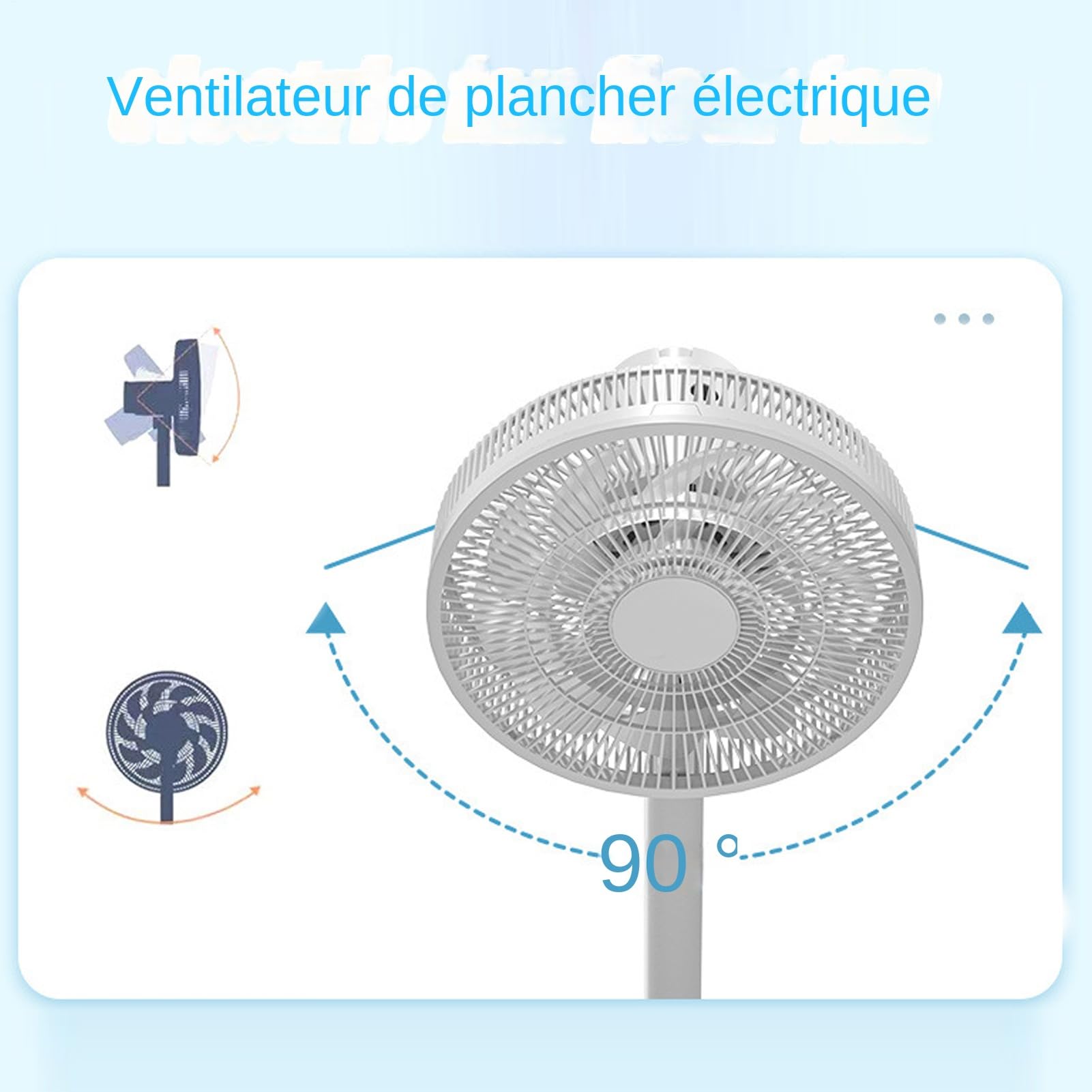 Générique Ventilateur Électrique | Ventilateur Sur Pied Silencieux - Climatiseur d'Air Frais Oscillant pour Cuisine Maison Bureau Chambre Étudiant Intérieur
