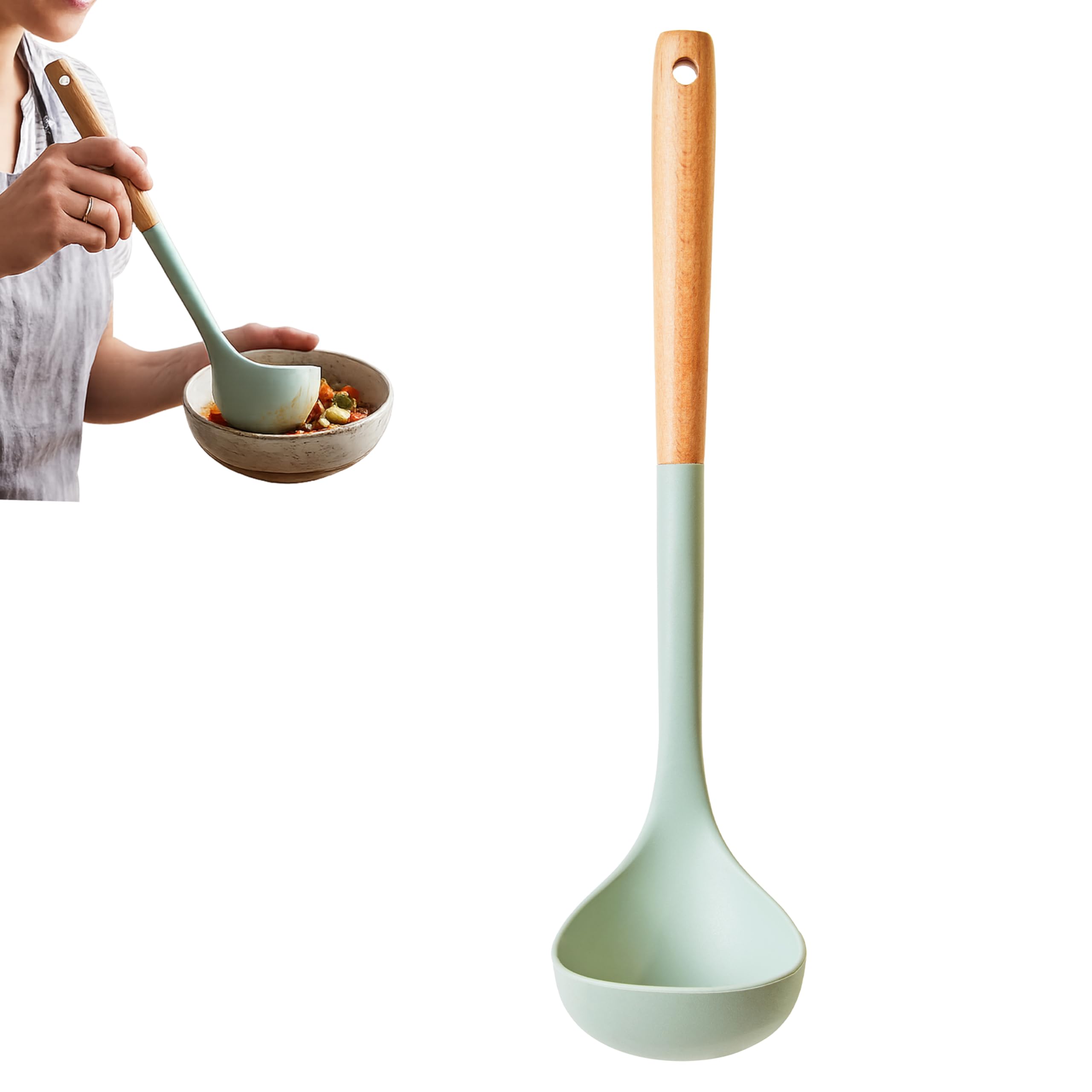 Orsina Silicone Head Ladle - Green - Non-Stick - Heat Resistant