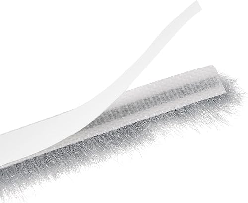 uxcell Burlete de agua, 26 pies de largo x 0.3 pulgadas de ancho x 0.5 pulgadas de alto, sello autoadhesivo para burlete de barrido, color gris para