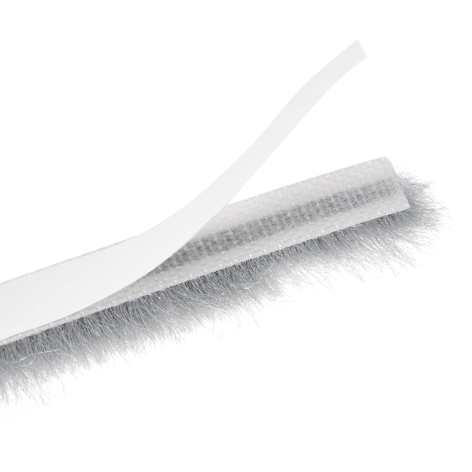 sourcing map Weather Stripping Brush, 26ft L x 0.3" W x 0.5" H Self-Adhesive Seal Weatherstrip Sweep Brush Gray for Door Window — image 1