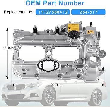Aluminium Valve Cover kit Compatible with N20 BMW 528i 11127588412328i