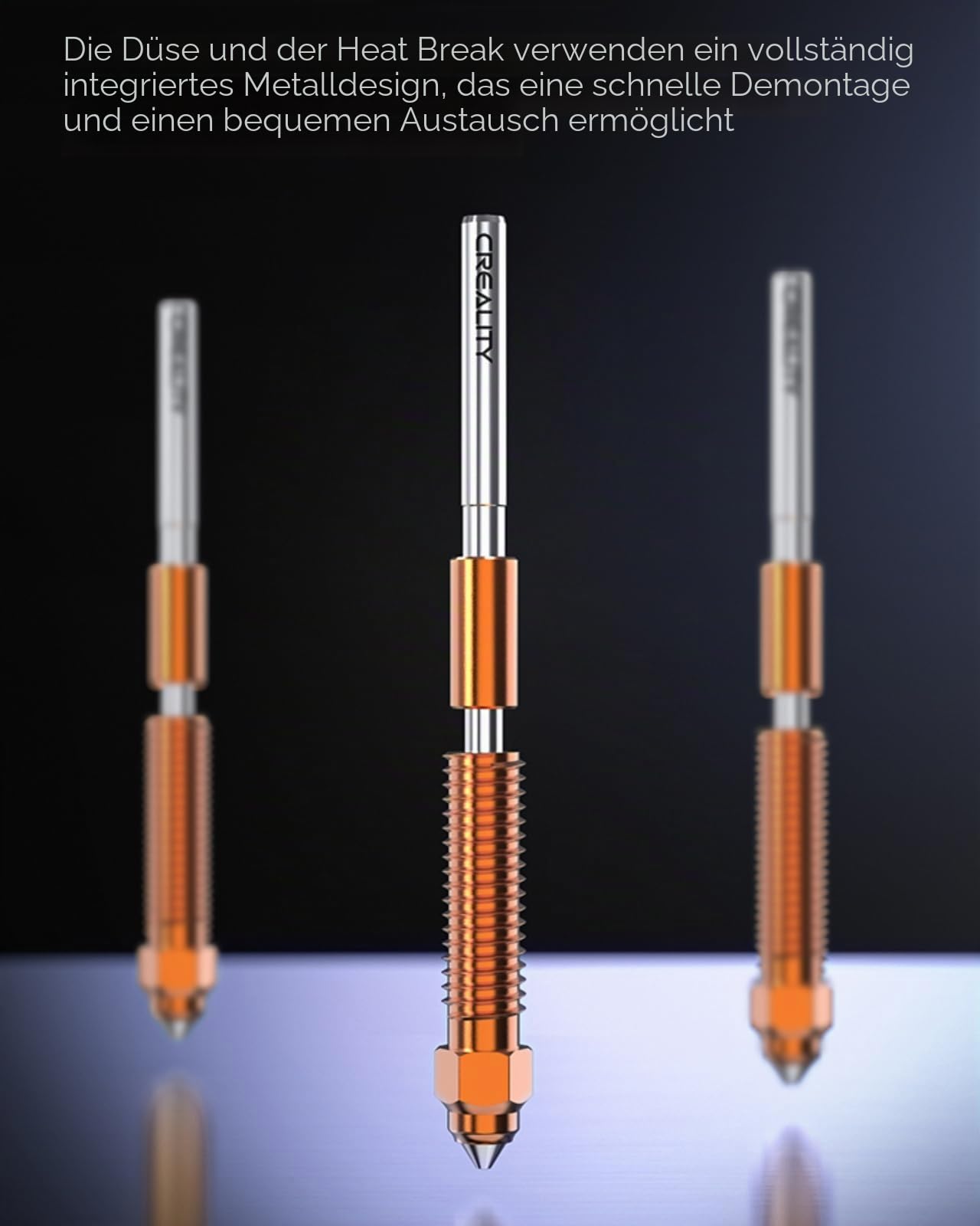 Offizielle Creality K1C Düsen 0.4mm, 0.6mm, 0.8mm 4PCS, Einhorn Quick-Swap 3D Drucker Düse Kit, Ender 3 V3 Düsen Kupferlegierung und gehärtete Stahldüse für Creality K1C, Ender 3 V3 3D Drucker