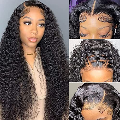 Perruque cheveux humains bouclés HD 66 cm densité 180 sans colle Siyun Show