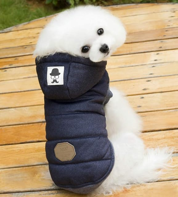 Foto 7 de 7 de Abrigo para Perro Ropa con Capucha Abrigos para Clima Frío Ropa Gruesa de Invierno Cálido Chaqueta Acogedora…