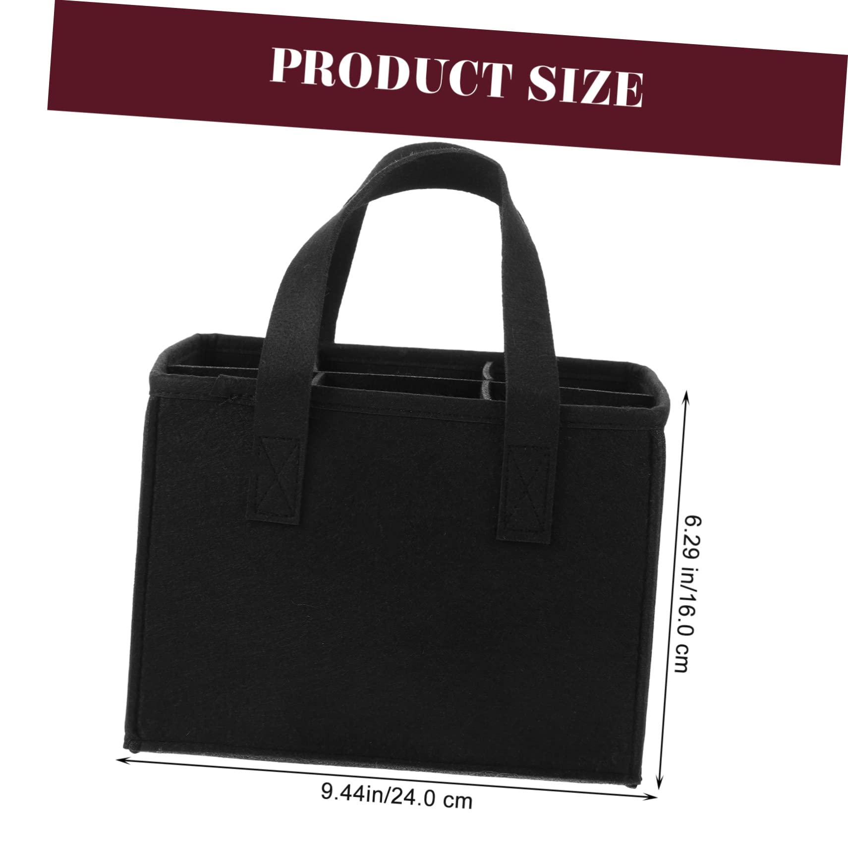VALICLUD Reusable Wine Storage Bag Dividers Portable Felt Carrying Bag for Bottles Stylish Edged Wine Party Tote for Travel and Home Organization