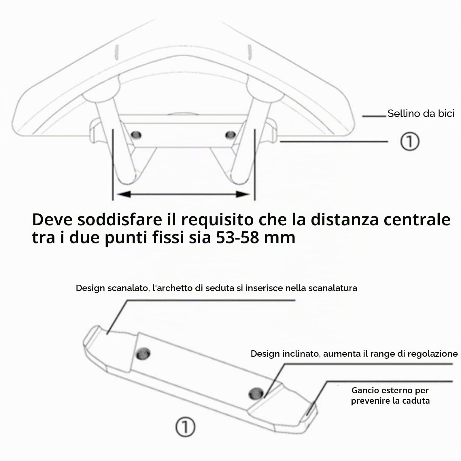 HUAYUWA Supporto per sellino da bicicletta, per Garmin Varia Rearview Radar/RTL510/Edge 520/Edge 820/Edge 1030 Accessori