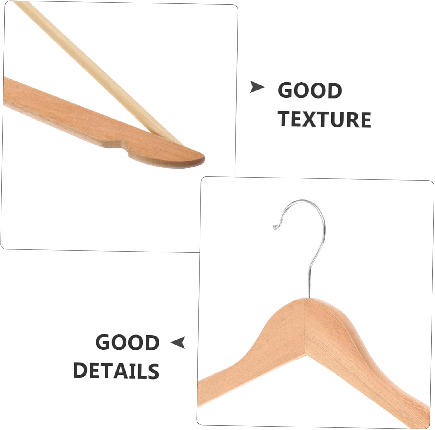 DECHOUS 10pcs Wooden Suit Hangers Heavy-Duty Multifunctional Hangers for Clothes Drying Non- Design for Jackets Coats and Suits Closet Organization