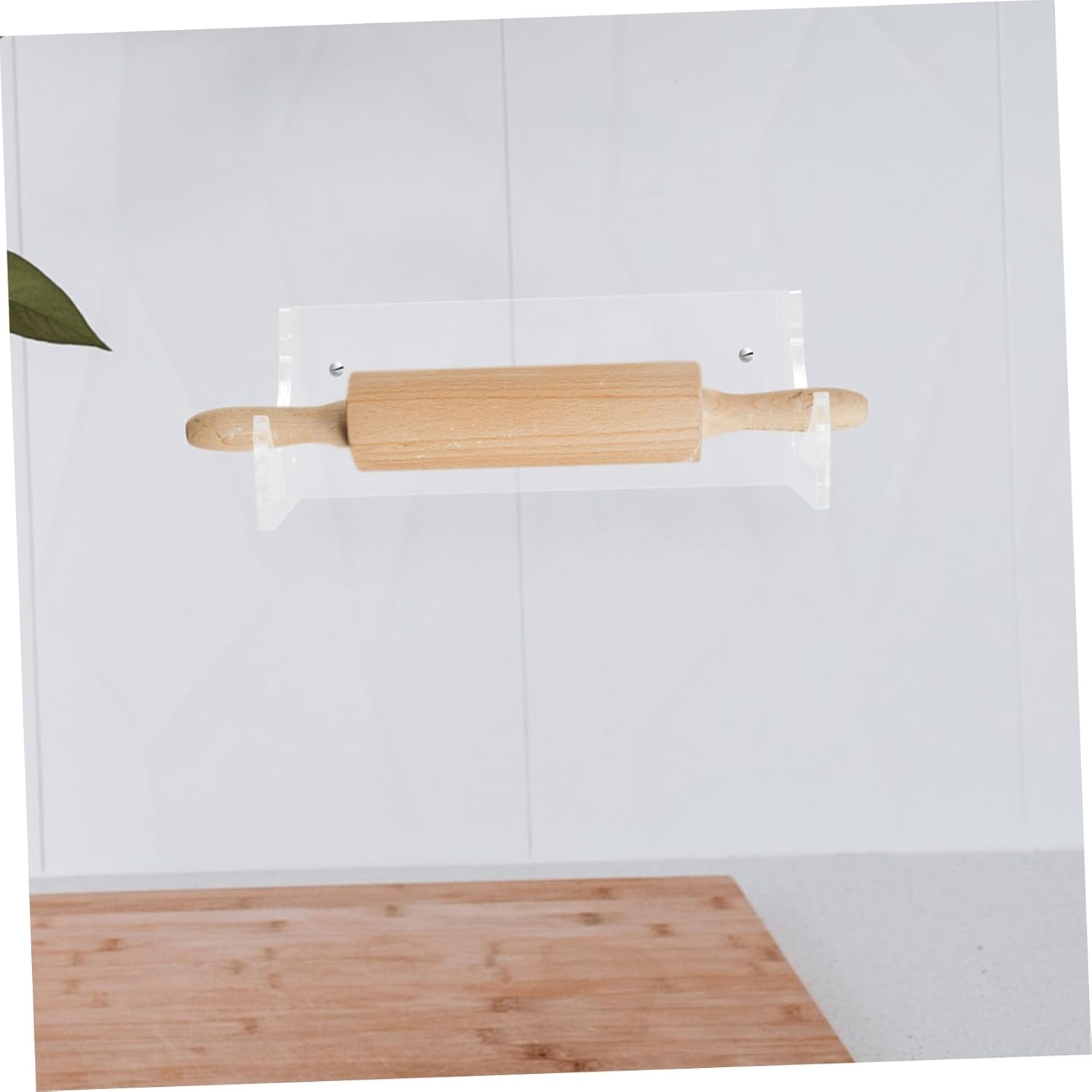 8pcs Rolling Pin Holder Wall Mount Rack Acrylic Rolling Pin Hangers Holder Organizer for Kitchen