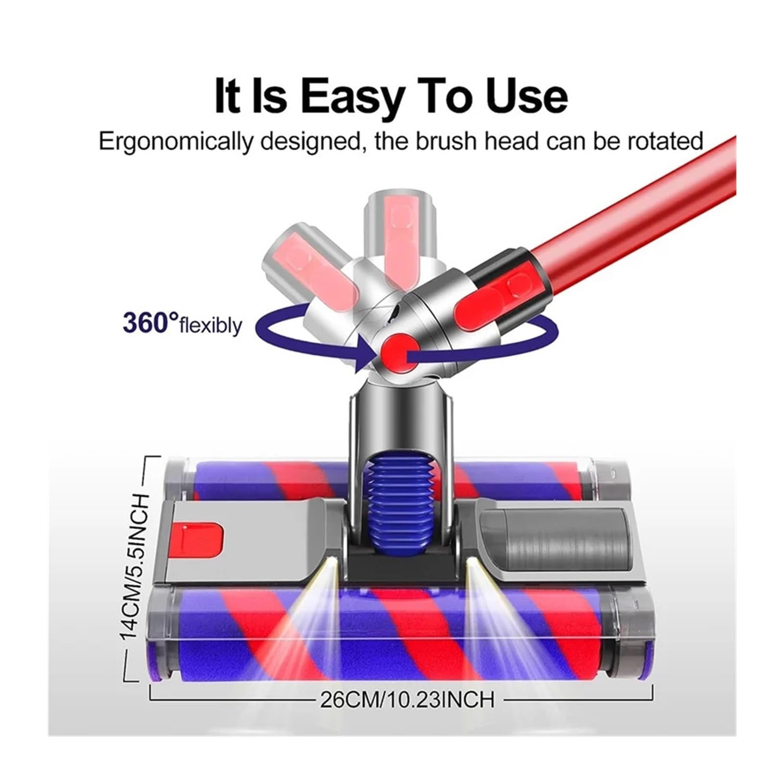 Reemplazo del cabezal de aspiradora, Compatible con Dyson, cabezal del Motor serie V7 V8 V10 V11 V15, cabezal limpiador de rodillo suave, cepillo de doble rodillo