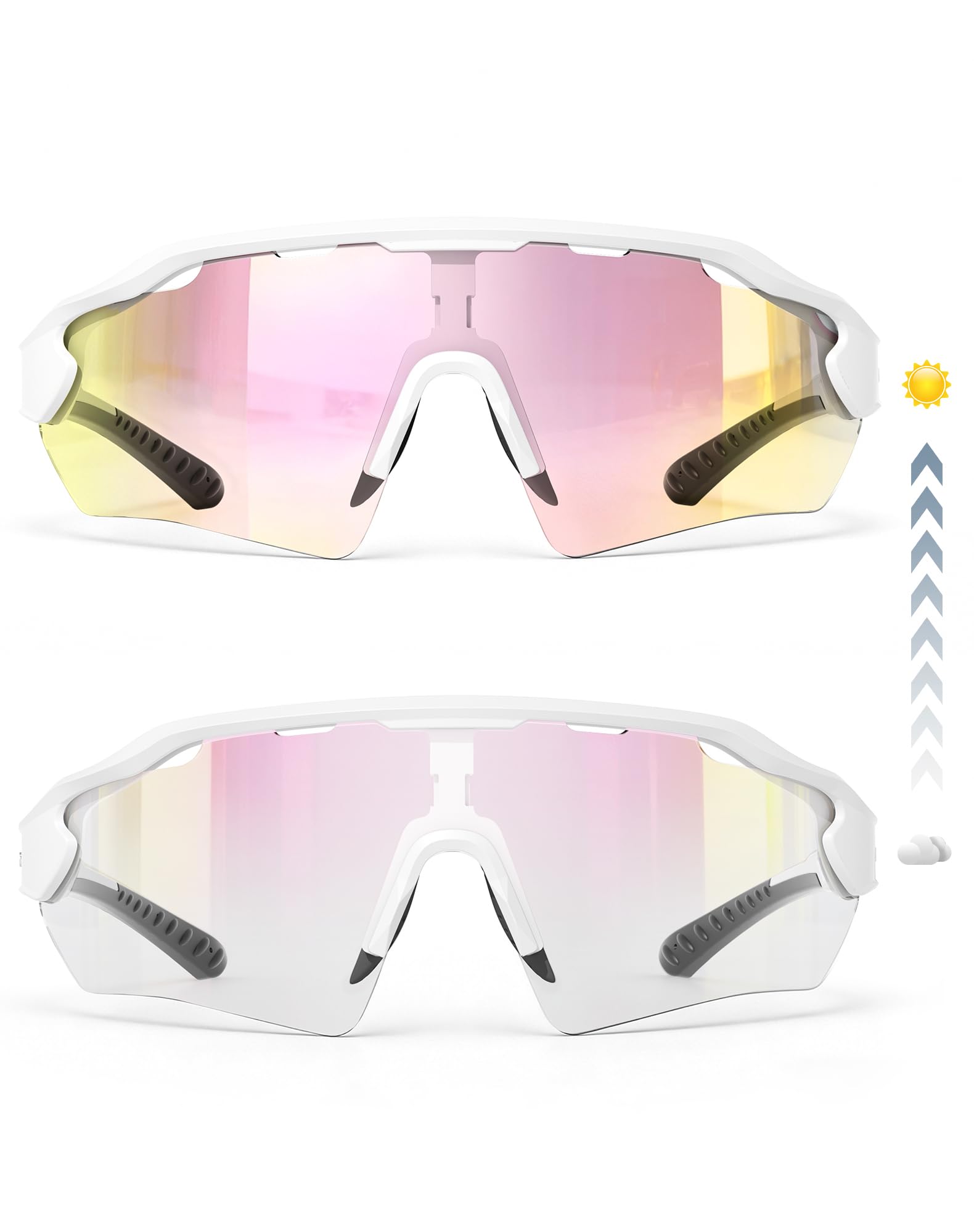 Innerking Fahrradbrille Herren & Damen Schnelle Brille Damen Polarisiert Sportbrille Fahrrad, UV400-Schutz Laufbrille Sport Sonnenbrille für Fahrrad/Laufen/Radfahren