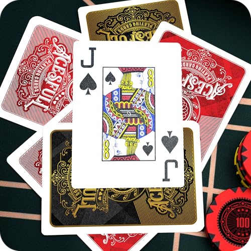 Image of Casinokart Poker Chipset with 2 Decks of Playing Cards & Dealer Button | Premium Casino-Style Poker Set with Carrying Case for, Blackjack & Game Nights (Nashville, 500)