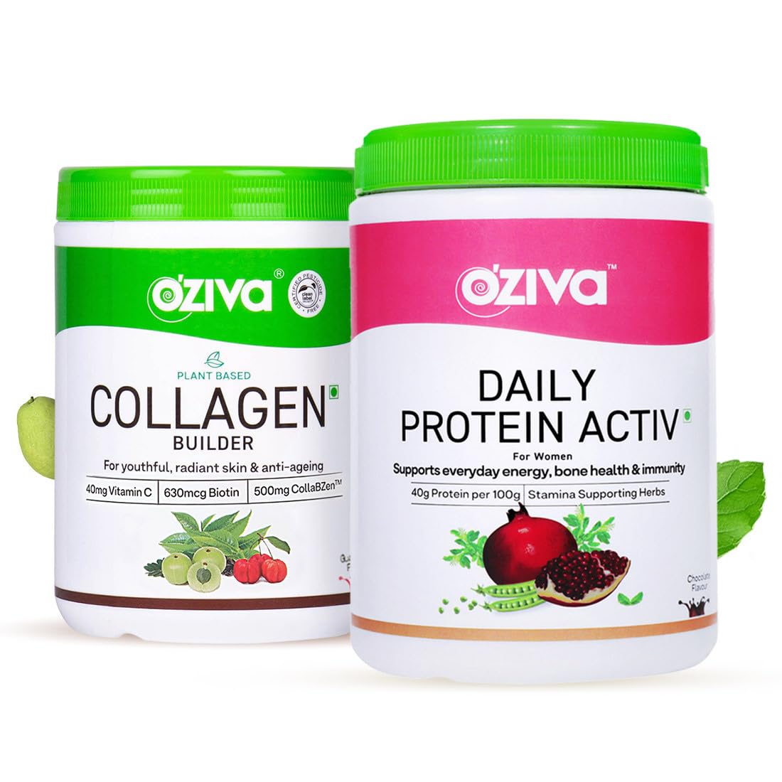OZiva Vegan Collagen (Guava Glow) with Biotin & Vitamin C For Brighter & Youthful Skin 250g and OZiva Daily Protein Activ for Women 300g (Chocolate) (B0DB1N6BZH) Amazon Price History, Amazon Price Tracker