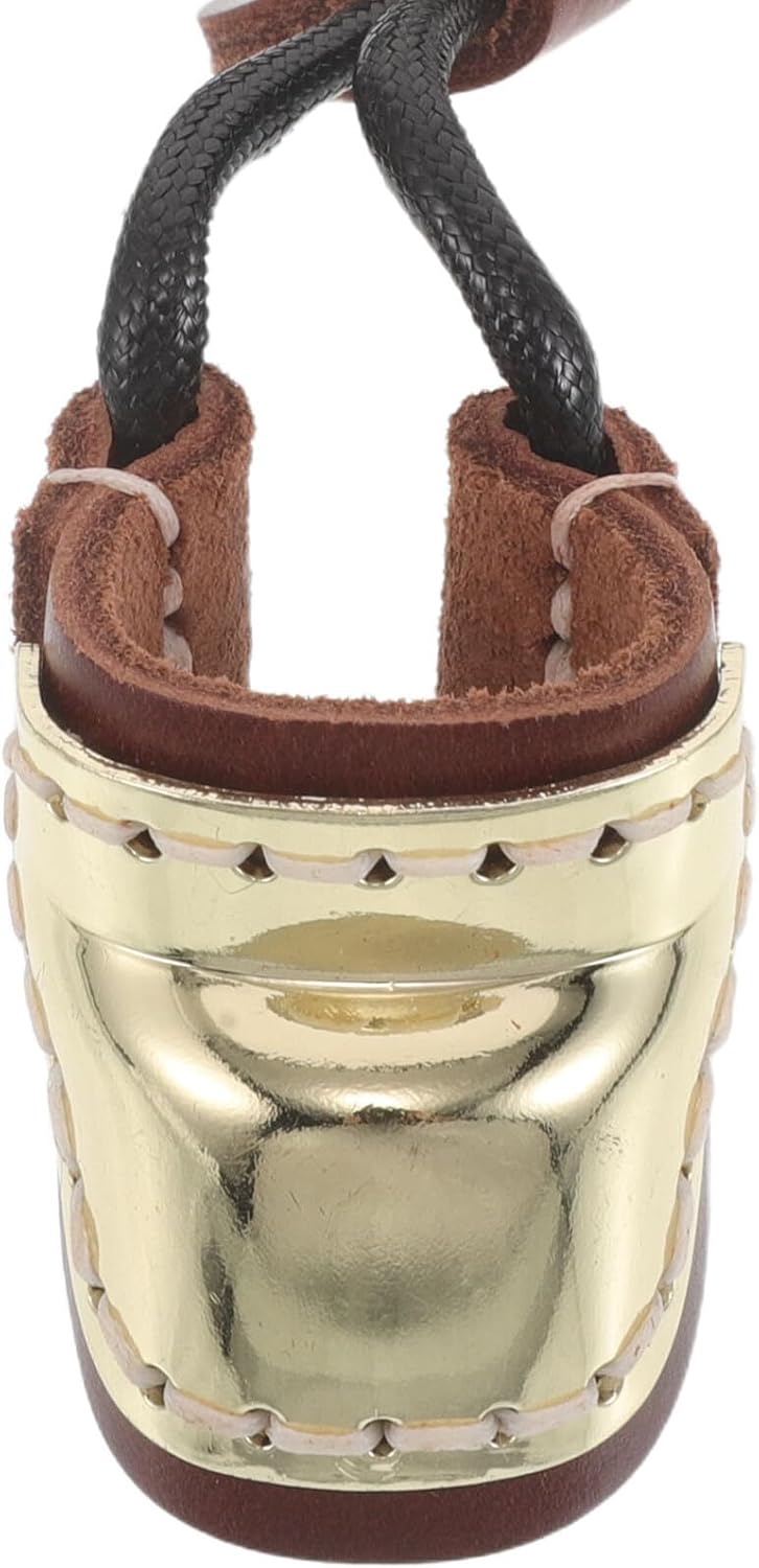 Kisangel Brass Archery Finger Tab Protective Finger Guard Bowstring Shield Traditional Non-Slip Thumb Ring for Adult Outdoor Archery Practice
